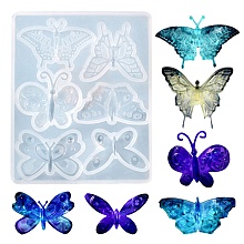 Honeyhandy DIY Butterfly Ornament Silicone Molds, Resin Casting Molds, for UV Resin & Epoxy Resin Craft Making, White, 108x88.5x8mm, Inner Diameter: 12~29x38~45mm