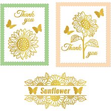 GLOBLELAND 1Set Flower Hot Foil Plate for DIY Foil Paper Sunflower Embossing Scrapbooking Decor Mother's Day Greeting Cards Making Wedding Invitation, Matte Platinum