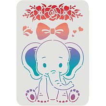 FINGERINSPIRE Baby Elephant Stencil 11.7x8.3 inch Cute Baby Elephant Painting Stencil for DIY Elephant Reusable Plastic Stencil for Painting on Wood Tile Paper Fabric Floor Wall