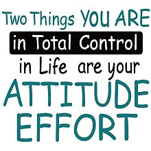 Arricraft 1 Sheet Blue PVC Wall Stickers Attitude and Effort Vinyl Wall Decor Inspirational Motivational Quotes Wall Decals Removeable Wall Decor for Home Office Classroom Decoration 11.4"x13.8"