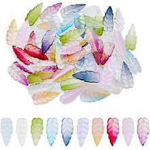 SUPERFINDINGS 100Pcs 10 Styles Glass Leaf Charm Pendant Electroplate Crystal Glass Cabochons Leaf Charm Pendant Beads for DIY Earrings Necklace Jewelry Making Accessories