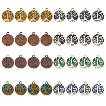 PandaHall Elite 8 Colors Tree of Life Charms, 32pcs Alloy Plant Charms Tibetan Enamel Charms Pendants Lucky Charms Jewelry Charms for DIY Necklace Bracelet Jewelry Making Crafting