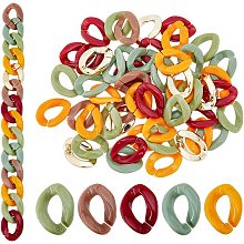 SUPERFINDINGS 200pcs 6 Colors Twisted Acrylic Linking Rings Chain Quick Linking Opaque Connectors Open Link Ring Plastic Curb Chian for Necklace Bracelet Phone Decoration DIY Jewelry Making