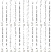 UNICRAFTALE 30Pcs 60mm Bracelet Extension Chain 304 Stainless Steel End Chain with Heart Charms Metal Jewelry Extension Chain Charm Chain Extender for Necklace Bracelet Jewelry Making