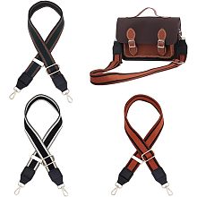 WADORN 3 Colors Adjustable Wide Purse Strap, 56.7 Inch Crossbody Bag Straps Replacement Stripe Pattern Canvas Shoulder Straps with Swivel Clasps Handbag Strap Guitar Strap, 1.5 Inch Wide