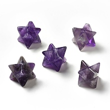 Honeyhandy Natural Amethyst Beads, No Hole/Undrilled, Merkaba Star, 14.5~15x14.5~15x14.5~15mm