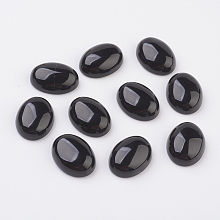 Honeyhandy Natural Obsidian Flat Back Cabochons, Oval, 18x13mm