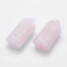 Honeyhandy Natural Rose Quartz Pointed Beads, Undrilled/No Hole Beads, Bullet, 33~35x16~17x14.5~15mm