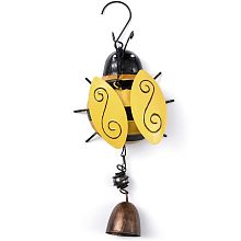 GORGECRAFT Bee Metal Wind Chimes Bell Insect Chime Decor Lucky Rustic Home Ornaments Iron Stereo Hanging Bell for Garden Yard Patio Indoor Outdoor Hanging Decoration