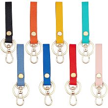 AHANDMAKER 8 Pieces Leather Keychain with Belt Loop Clip, Car Keychain, Imitation Leather Keychain Loop, Keychain Holders for Men and Women (8 Colors)