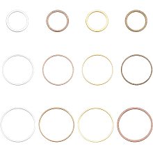 CHGCRAFT 360pcs 3 Sizes Brass Links Rings Round Pendant Rings Charms Jewelry Making Etched Metal Embellishments Links for Jewelry Crafting 4 Colors