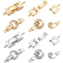 SUPERFINDINGS 8 Sets Brass Fold Over Clasps 2 Colors Fold Over Clasp Extender Bracelet Band Extender for Bracelet Necklace Jewelry Extender