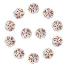 ARRICRAFT 1 Box(12pcs) Ocean Style Flat Round Handmade Lampwork Glass Beads Tan, 20~21x9~11mm, Hole: 2mm