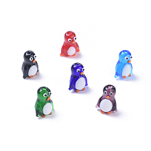 Honeyhandy Handmade Lampwork Beads, Cartoon Penguin, Mixed Color, 19.5x16.5x14mm, Hole: 1.8mm