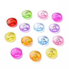 Honeyhandy Transparent Acrylic Beads, Flat Round, Mixed Color, 12.5x4mm, Hole: 3.5mm, about 1800pcs/500g