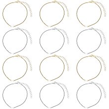 UNICRAFTALE 12pcs 2 Colors 18cm Stainless Steel Adjustable Slider Bracelets Box Chains Extender Chains Bracelet for Jewelry Making DIY, Golden & Stainless Steel Color