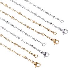 UNICRAFTALE 12PCS 17.91in Satellite Chain Necklace 2mm Wide Stainless Steel Chain with Rondelle Beads and Lobster Claw Clasps Women Men Chain Golden & Stainless Steel Color