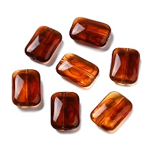 Transparent Acrylic Beads, Rectangle, Coconut Brown, 19.5x13.5x6mm, Hole: 1.4mm, about: 406pcs/500g