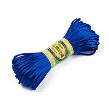 Honeyhandy Polyester Rattail Satin Cord, for Chinese Knotting, Jewelry Making, Blue, 2mm, about 21.87 yards(20m)/bundle, 6bundles/bag