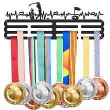 SUPERDANT Medal Hook with Golf Metal Medal Holder Display Wall Rack Frame Shelf Medal Hanger Awards Ribbon Competition Medal Holder with Heartbeat Sturdy Steel Metal Wall Mounted Over 60 Medals