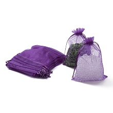 Honeyhandy Organza Gift Bags with Drawstring, Jewelry Pouches, Wedding Party Christmas Favor Gift Bags, Blue Violet, 18x13cm