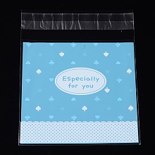 Honeyhandy Rectangle OPP Cellophane Bags, Deep Sky Blue, 13.1x9.9cm, Unilateral Thickness: 0.035mm, Inner Measure: 10x9.9cm, about 95~100pcs/bag