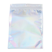 Honeyhandy Rectangle Zip Lock Plastic Laser Bags, Resealable Bags, Clear, 20x14cm, Hole: 6mm, Unilateral Thickness: 2.3 Mil(0.06mm)