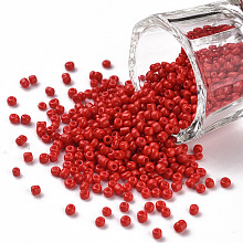 Honeyhandy Baking Paint Glass Seed Beads, Red, 12/0, 1.5~2mm, Hole: 0.5~1mm, about 30000pcs/bag