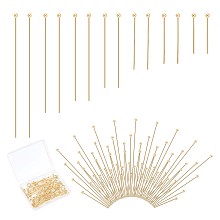 PandaHall Elite 200Pcs 7 Style 304 Stainless Steel Ball Head Pins, Golden, 200pcs/box