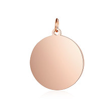 Honeyhandy Ion Plating(IP) 304 Stainless Steel Pendants, Flat Round, Stamping Blank Tag, Rose Gold, 22.5x20x1.5mm, Hole: 3.5mm