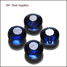 Honeyhandy Imitation Austrian Crystal Beads, Grade AAA, Faceted, Flat Round, Prussian Blue, 8x4mm, Hole: 0.9~1mm