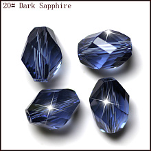 Honeyhandy Imitation Austrian Crystal Beads, Grade AAA, Faceted, Bicone, Prussian Blue, 10x13mm, Hole: 0.9~1mm