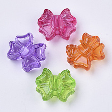 Honeyhandy Transparent Acrylic Beads, Dyed, Bowknot, Mixed Color, 16x19x9mm, Hole: 3.5mm, about 450pcs/500g