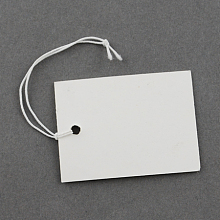 Honeyhandy Paper Price Cards, Can be tied on the products, Rectangle, White, 40x30x0.3mm