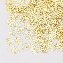 Honeyhandy Brass Cabochons, Nail Art Decoration Accessories, Flower, Golden, 4.5x5x0.1mm, about 429pcs/5g