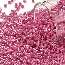 Honeyhandy Cylinder Seed Beads, Opaque Colours Luster, Uniform Size, Pale Violet Red, 2x1.5mm, Hole: 0.8mm, about 888pcs/10g