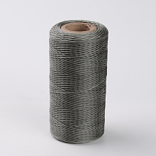 Honeyhandy Flat Waxed Polyester Cords, Gray, 1x0.3mm, about 284.33 yards(260m)/roll