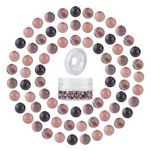 SUNNYCLUE DIY Stretch Bracelets Making Kits, include Natural Gemstone Imitation Rhodonite Round Beads, Elastic Crystal Thread, Beads: 6~6.5mm, Hole: 0.8~1mm; 200pcs/box