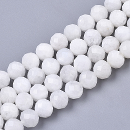 ARRICRAFT Natural Moonstone Beads Strands, Round, Faceted, 6mm, Hole: 0.6mm, about 67pcs/Strand, 14.76 inches~15 inches(37.5~38.1cm)