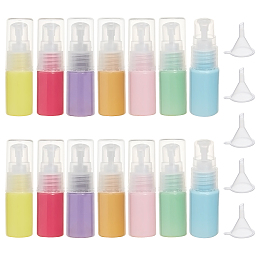 DIY Cosmetics Storage Containers Kits, with Portable Plastic Travel Lotion Bottles & Funnel Hopper, Mixed Color, 7.9x2.3cm; Capacity: 10ml, 14pcs/set