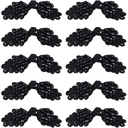 GORGECRAFT 1 Box 10 Pairs Black Beads Chinese Knots Frog Buttons Closure Black Vintage Sewing Fasteners for Cheongsam Sweater Cloak Coats Scarf Cardigan Costumes Accessories Home DIY Sewing Crafts