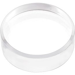 FINGERINSPIRE Clear Polished Beveled Round Acrylic Display Bases for Photography Props Decoration Acrylic Jewelry Display Stand Ring Showcase Display Holder 3" x 3"x 1"（LxWxH