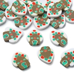 Christmas Theme Handmade Polymer Clay Cabochons, Snow House, Olive, 11x10x2mm, about 50000pcs/1000g