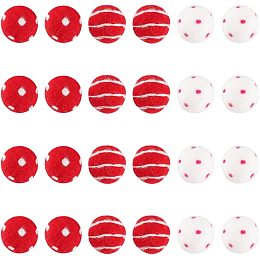 FINGERINSPIRE 24 Pcs 3 Styles Needle Wool Felt Balls 1.1 inch Dots & Swirls Red White Felt Balls Felt Pom Poms Wool Felt Beads Dot Wool Pom Pom Beads for Home Decor Dream Catcher DIY Crafts Project