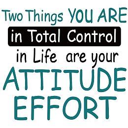 Arricraft 1 Sheet Blue PVC Wall Stickers Attitude and Effort Vinyl Wall Decor Inspirational Motivational Quotes Wall Decals Removeable Wall Decor for Home Office Classroom Decoration 11.4"x13.8"