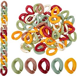 SUPERFINDINGS 200pcs 6 Colors Twisted Acrylic Linking Rings Chain Quick Linking Opaque Connectors Open Link Ring Plastic Curb Chian for Necklace Bracelet Phone Decoration DIY Jewelry Making