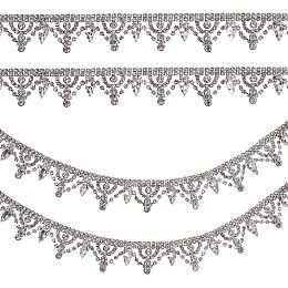 CHGCRAFT 1 Yard 0.87 Inch Rhinestone Tassel Fringe Trim Glass Rhinestone Fringe Trim Applique for Sewing Crafts Bridal Belt Bridal Dress Wedding Engagement Anniversary