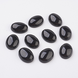 Honeyhandy Natural Obsidian Flat Back Cabochons, Oval, 25x18x7~7.5mm