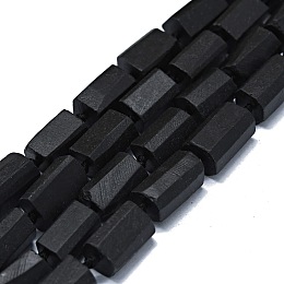 Honeyhandy Natural Shungite Beads Strands, Frosted, Nuggets, 11~13x7~8mm, Hole: 0.8mm, about 27~30pcs/strand, 16.73''(42.5cm)