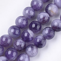 Honeyhandy Natural Amethyst Beads Strands, Round, 10mm, Hole: 1mm, about 38~39pcs/strand, 15.3 inch